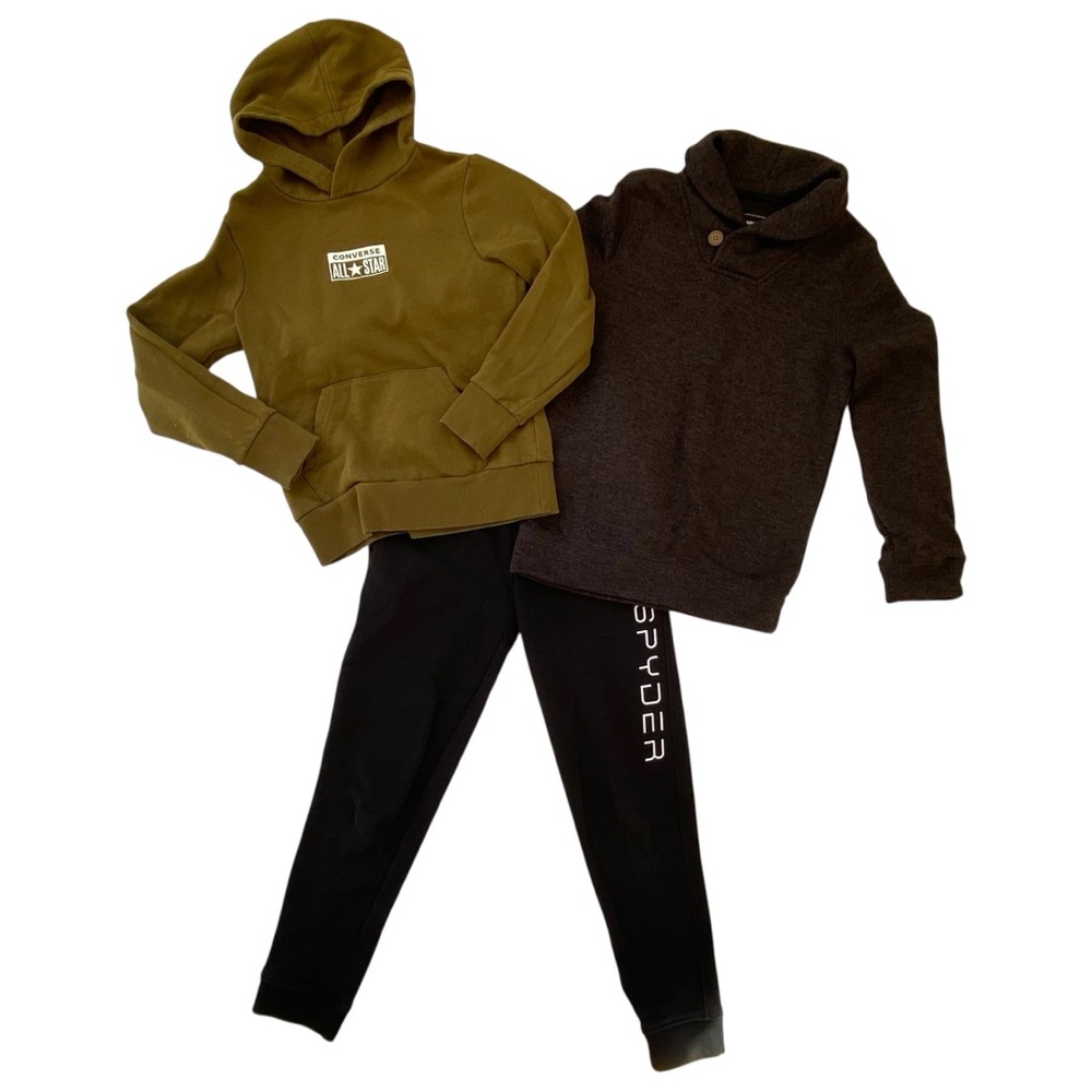Converse Hoodie, Sonoma Sweater, Spyder Sweatpants, Boys Size 7/8, 8-10